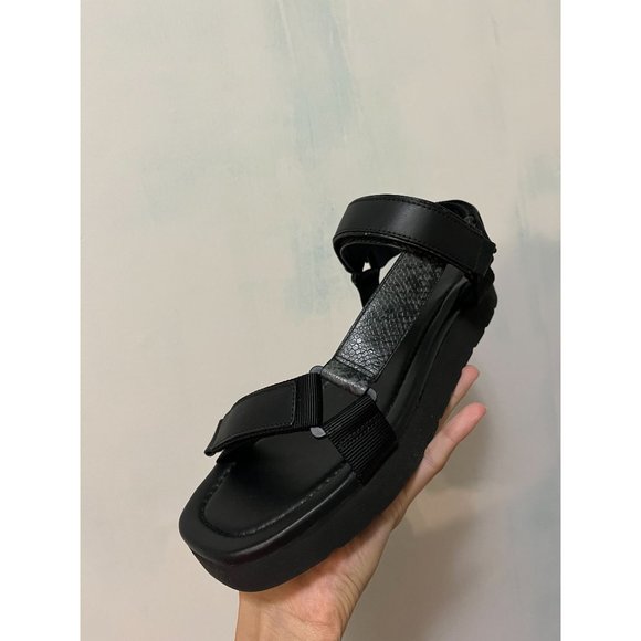 VINCE Sandals, velcro black 10 Luxury comfort - Picture 8 of 11
